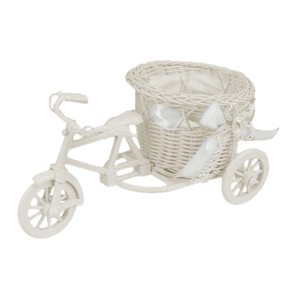 Плетеная корзина для цветов для украшения дома и хранения, корзина из искусственного ротанга для велосипеда для искусственных цветов и предметов первой необходимости