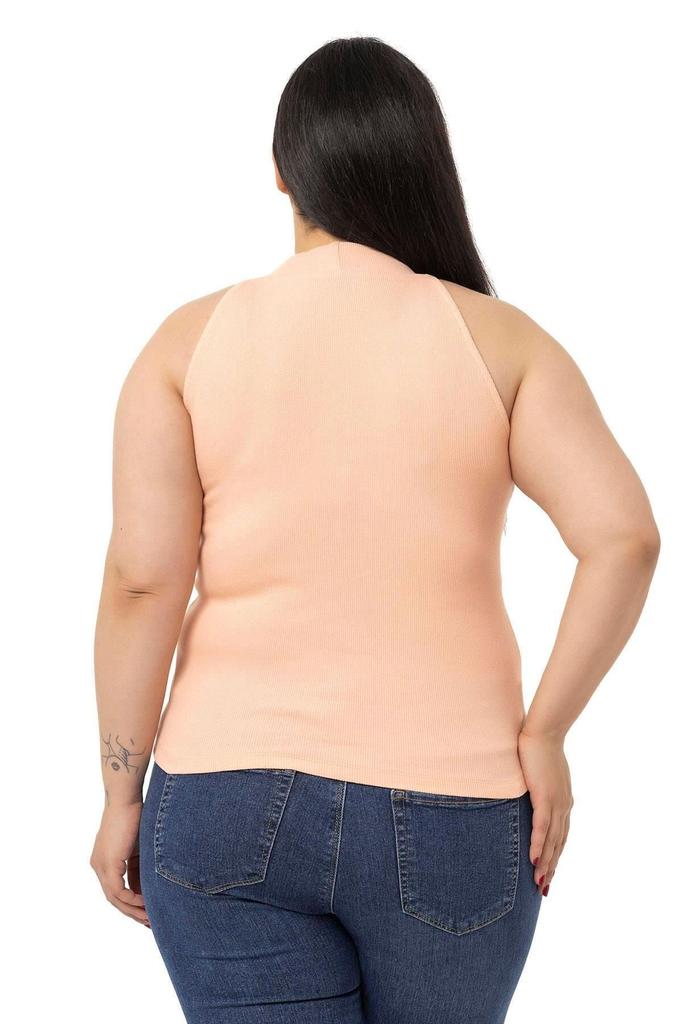 Женский стиль, большой размер, боди, большие размеры, воротник с лямкой на шее, полуводолазка, ребристая камзол, зеленое боди