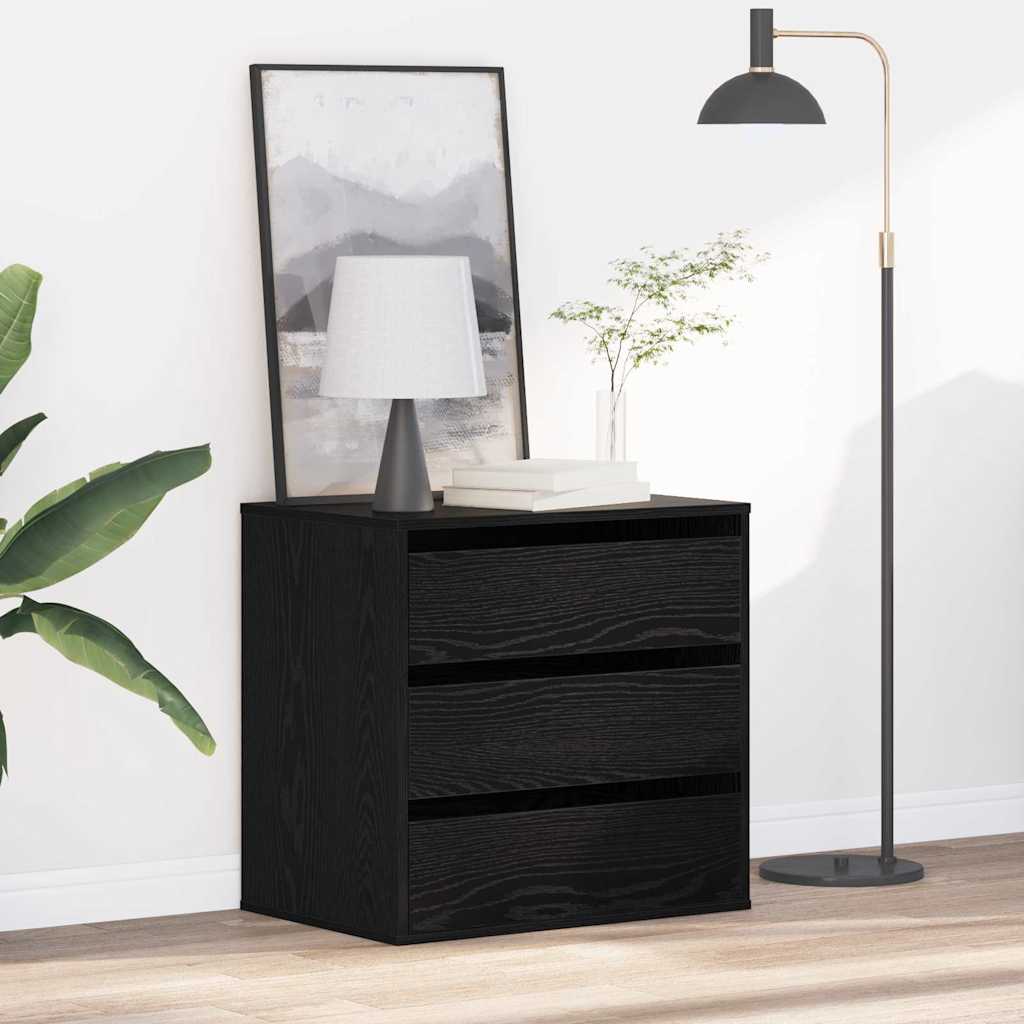 Drawer Chest Black 61 x 41 x 58 cm Engineered Wood
