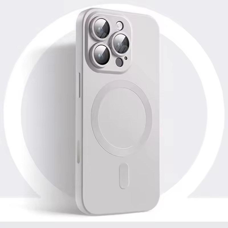 Luxury Magsafe Magnetic Case for iPhone 16 15 14 13 12 11 Pro Max Plus Soft Silicone Matte Antiskid Lens Protect Cover