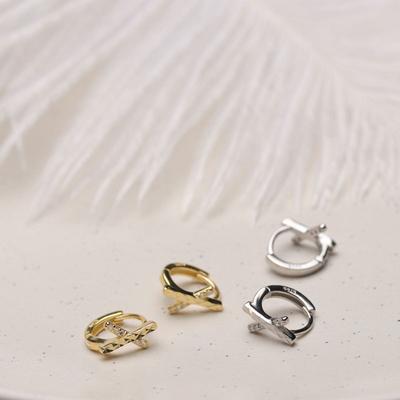 Серьги-кнопки Car Flower Cross Ear Button, стильные, простые, стильные, новый тренд