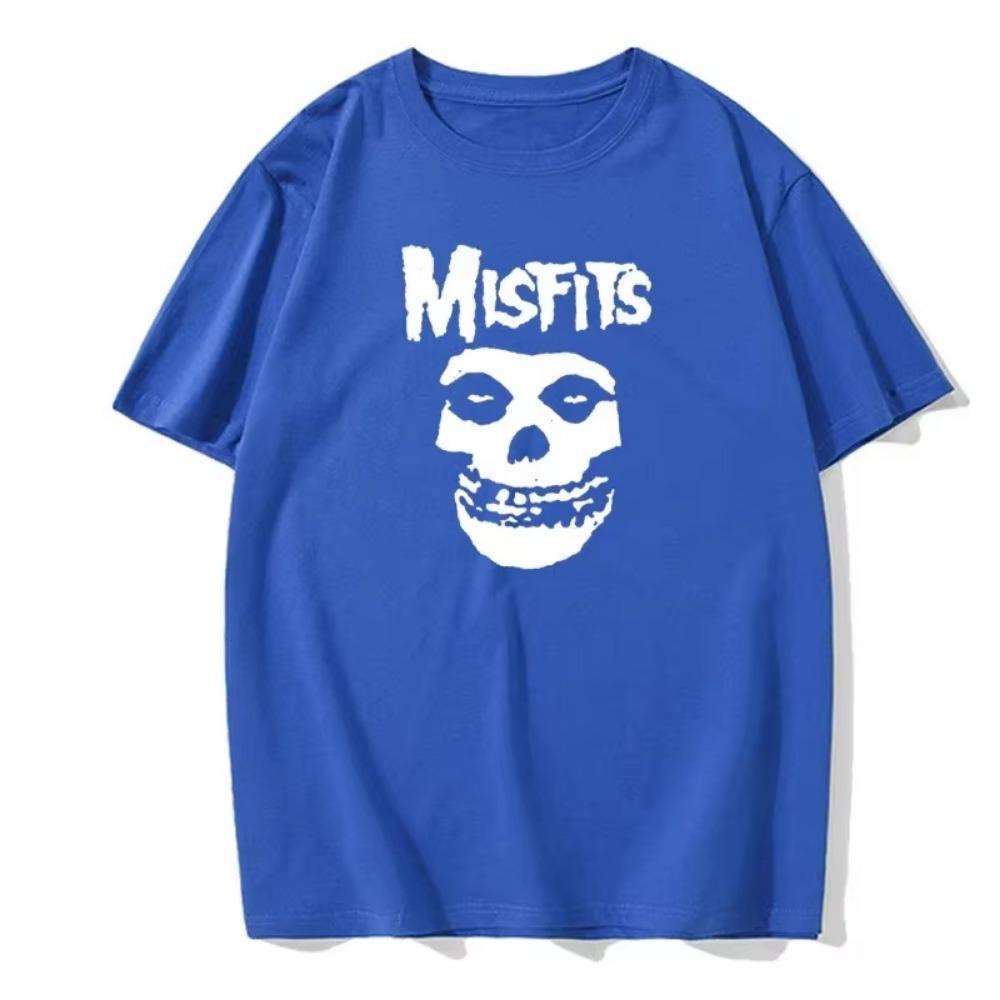 Мужская хип-хоп панк череп Misfits бренд хлопковая футболка с короткими рукавами крутой дизайн мужская летняя круглая горловина модная универсальная базовая