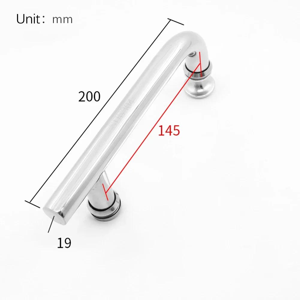 Ручка для душевой двери с отверстием 145 мм, ручка для раздвижной стеклянной двери, для ванной комнаты, душевая кабина, нержавеющая сталь, хром, F-образная ручка, фурнитура для дома
