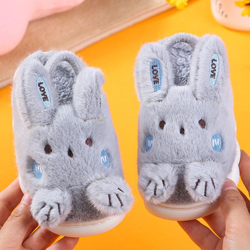 Детские хлопковые тапочки, теплые детские зимние милые тапочки с героями мультфильмов, детская обувь на мягкой подошве для маленьких девочек и мальчиков