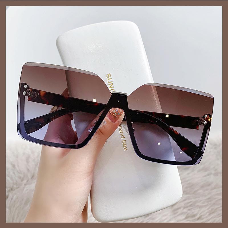 New European And American Style Half-Frame Metal Sunglasses Fashion Slim Women'S Sunglasses Anti-Uv Glasses