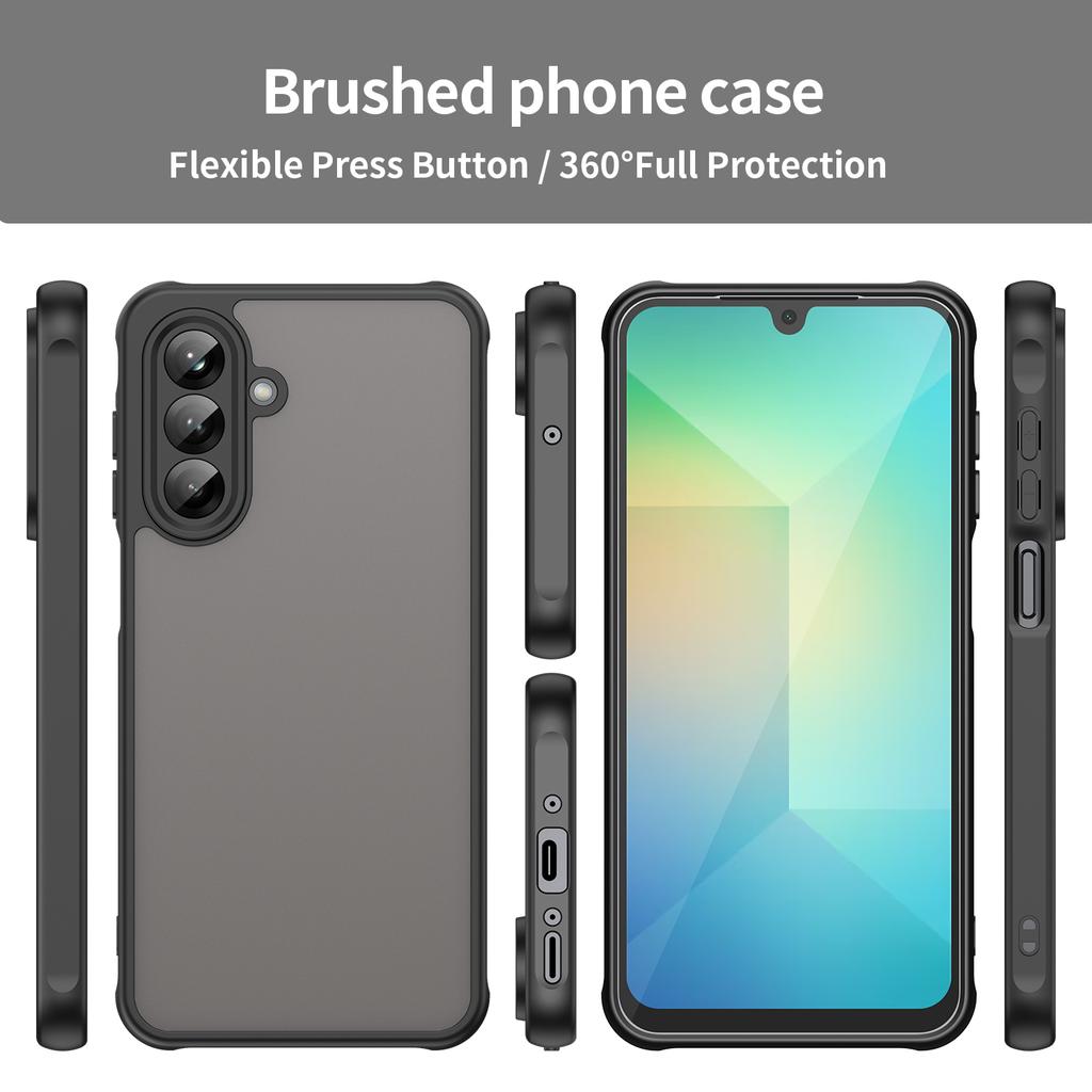 For Samsung Galaxy A26 5G Phone Case Drop Proof Airbags Frosted Translucent PC+TPU Back Cover