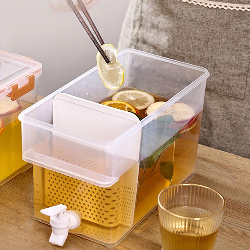 3.5L Drink Dispenser Fridge Beverage Dispenser with Spigot Beverage Liquid Drink Container for Summer Juice Cold Water