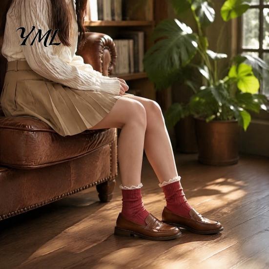 Stylish Socks for Loafers Ruffle Crew Women, Cotton Frilly Lace Socks, Soft Breathable Lazy Pleat Style Casual Ankles Daily Wear And Fashionable