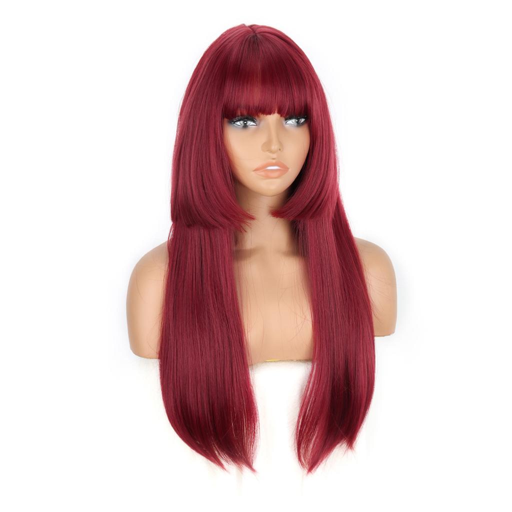 Long Straight Wig With Synthetic Wig Beginners Friendly Heat Resistant Party Cosplay Wigs For Women