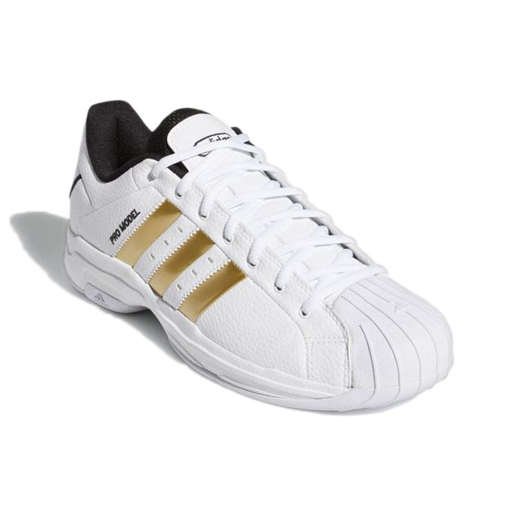 Adidas Pro Model 2G Low White Gold Metallic Мужские кроссовки Cloud-White Core-Black H68060