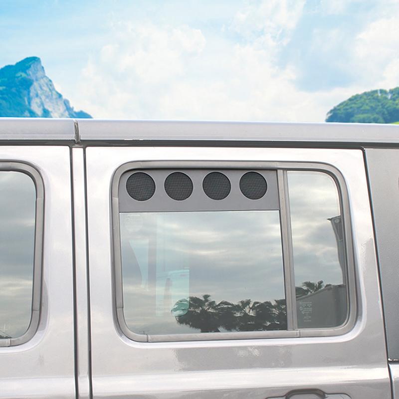 For Jeep Wrangler JL 2018 Up Car Rear Window Vent Louver Sun Shield Panel Cover Decoration Aluminum Alloy