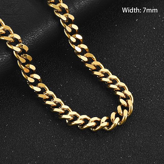 10PCS Cuban Chain 3.5/5/7/9mm Mens Necklace Stainless Steel Chain for Women Jewelry Christmas Gift