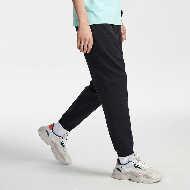 Li Ning X Disney Вязаные спортивные штаны мужские черные с умеренной манжетой AKLR189-1