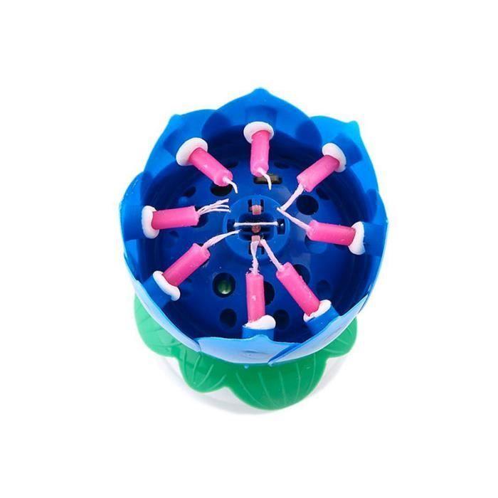 Волшебная свеча на день рождения - SHOP-STORY - Вращающийся музыкальный цветок - Синий - Украшение для торта - Для помещения