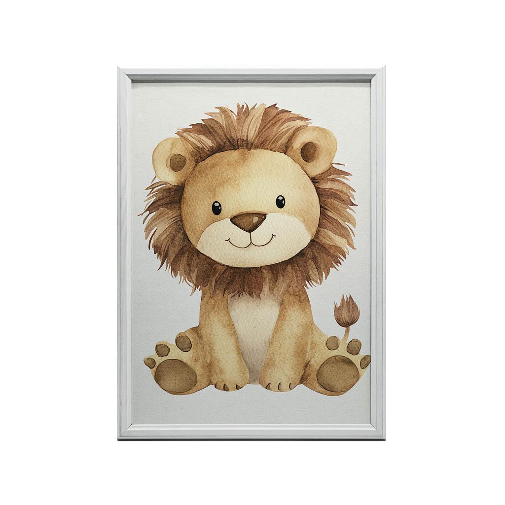 Plakat Uroczy Lew Plakat Uroczy Lew, 70X100 Cm, Rama Drewniana Ciemny Brąz, Papier Matowy 230 Gsm