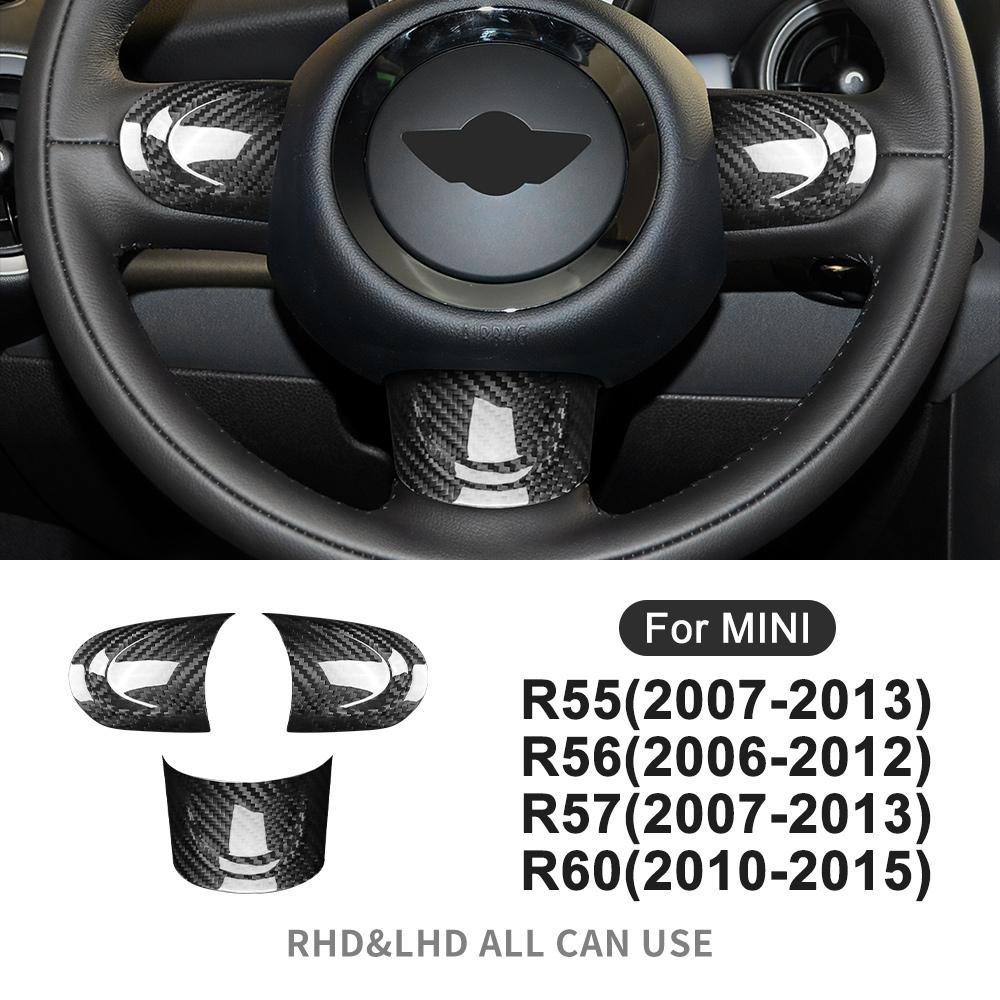 for MINI Cooper Countryman R60 R55 R56 R57 2010 2011 2012 Real Hard Carbon Fiber Car Steering Wheel Cover Trim Accessories