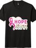 'HOPE'' Breast Cancer Awareness T-Shirt | Heart, Ribbon and Flower Design, Unisex