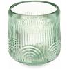 Bougeoir - GIFT DECOR - Lot De 12 Photophores En Verre - Rayures Vertes - 9 X 9,5 Cm - Multicolore