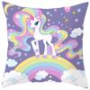 Nordic Unicorn Printed Peach Leather Velvet Pillowcase Cute Pink Horse Rainbow Cartoon Sofa Pillowcase