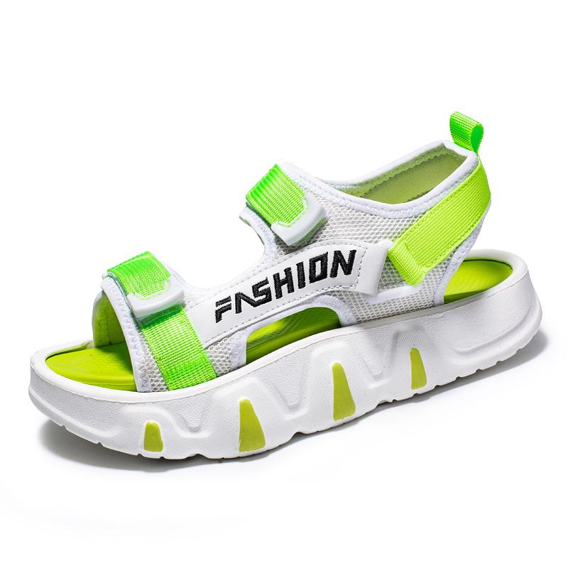Summer Trendy Letter Printed Sandals for Men Women Yellow Platform Shoes Men Outdoor Non-slip Beach Sandals Men Sandalias Hombre