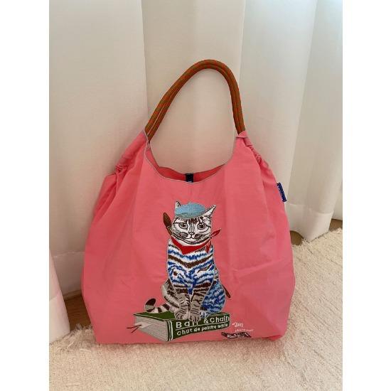 Embroidery Shopping Bag Women'S Fashion Niche Large Capacity Shoulder Bag Tide