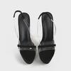 Transparent Snake Pattern High Heel Stiletto Platform Sandals for Women