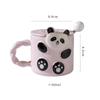 Керамическая кружка Стереоскопический узор панды с крышкой и ложкой Кружка для завтрака, молока, чая, кофе, сока, йогурта Офисная, домашняя чашка для воды