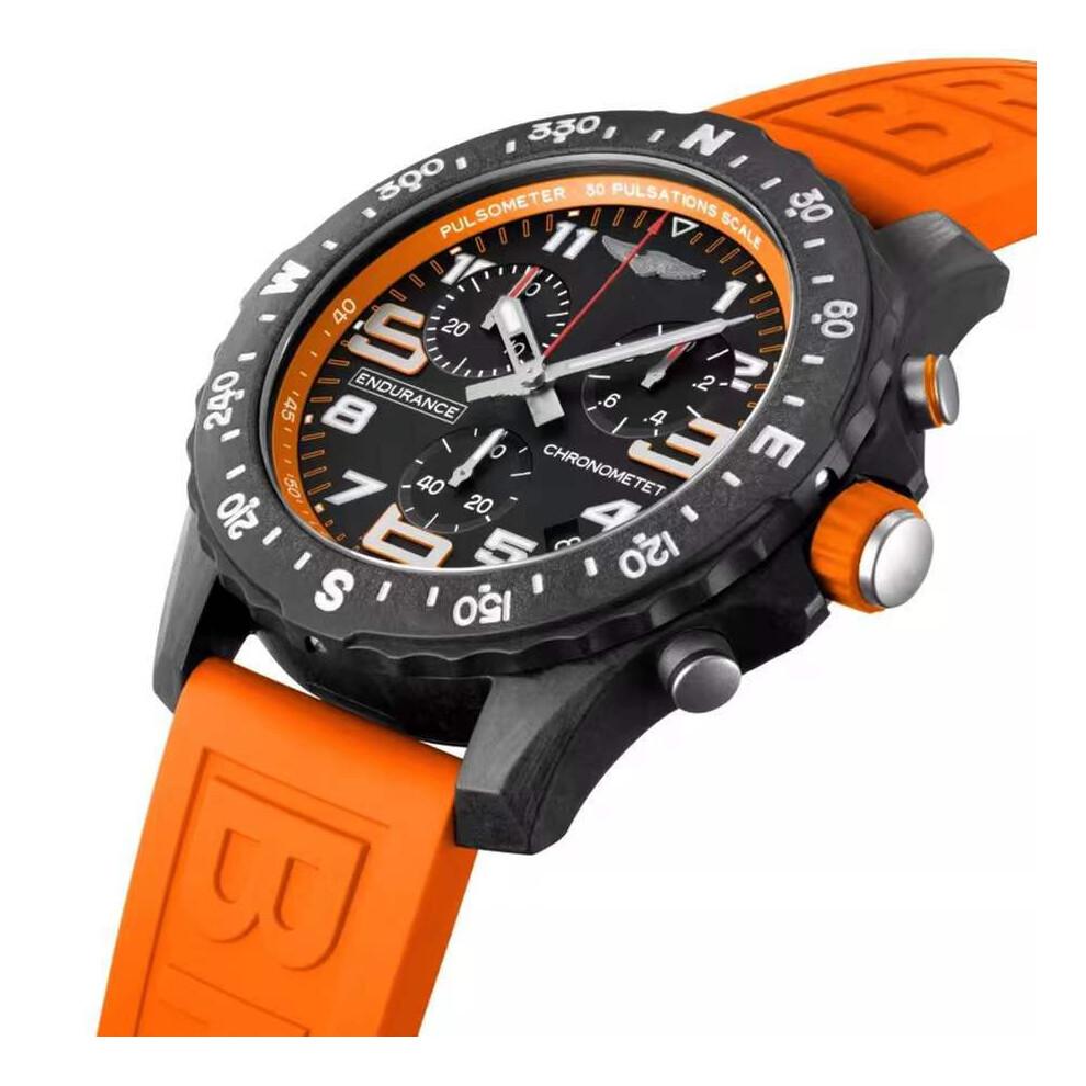 Men's Quartz Watch High-end Sports Multifunction Six Hands Professional 42mm Dial Silicone Strap Waterproof less