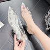 Crystal Gem PVC Transparent High Heels Women  Summer New Party Wedding Dress Shoes Pointed Toe Designer Shiny High Heels