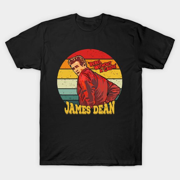 Asian Size Men Print T-shirt Rebel Without A Cause Retro Vintage No-Cut Heat Transfer Print Cotton Tshirt