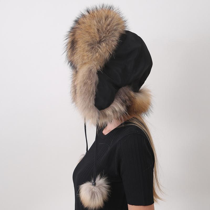 Русская зимняя меховая шапка женская из натурального меха лисы пушистая теплая уличная снежная шапка