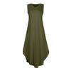 Women's 2024 Summer Casual Loose Sundress Long Dress Solid Color Sleeveless V Neck Split Tshirt Maxi Dresses