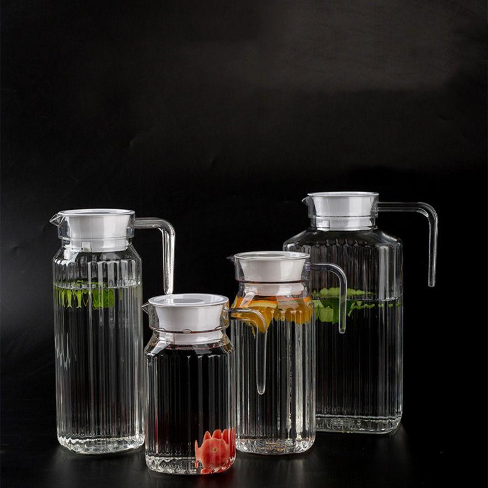 with Lid Stripe Pitcher Transparent Water Bottle Ice Tea Pot Cold Water Kettles  Fridge