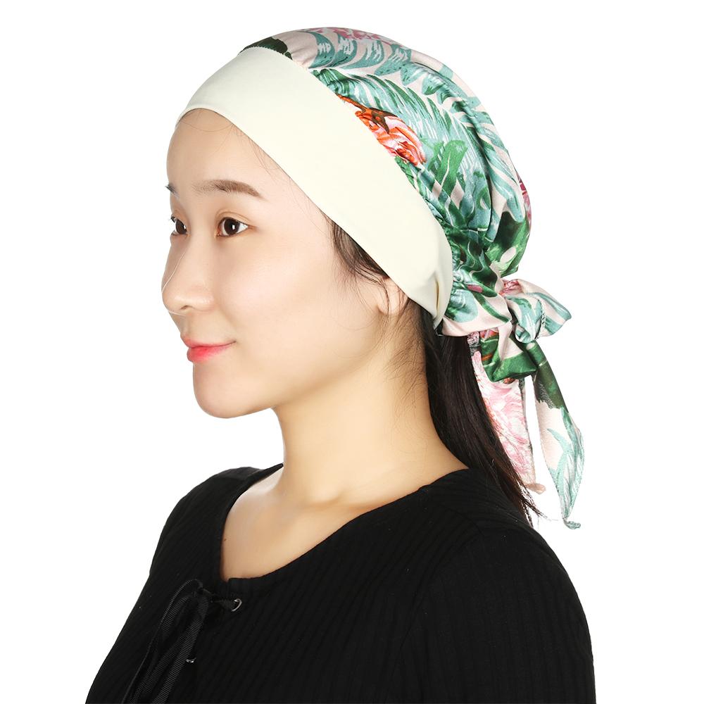 Adjustable Elastic Printed Pre-Tied Chemo Pirate Cap Cancer Head Scarf Muslim Turban Hair Loss Hat