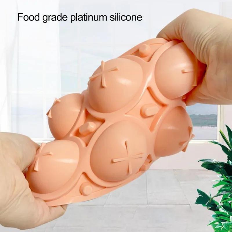 6-ти пазовая круглая форма для хоккея на льду, силиконовая форма для кубиков льда, круглая форма для изготовления желе из ледяного шара, коктейля, виски, напитка