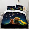 3PCS Little Prince Bedding Set Printed Duvet Cover Closure Includes 1 Duvet Cover & 2 Pillowcases for All Seasons Bedroom Decor