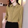 Весенне-осенняя новая французская рубашка-поло с длинным рукавом, кружевная шифоновая блузка, топ для женщин