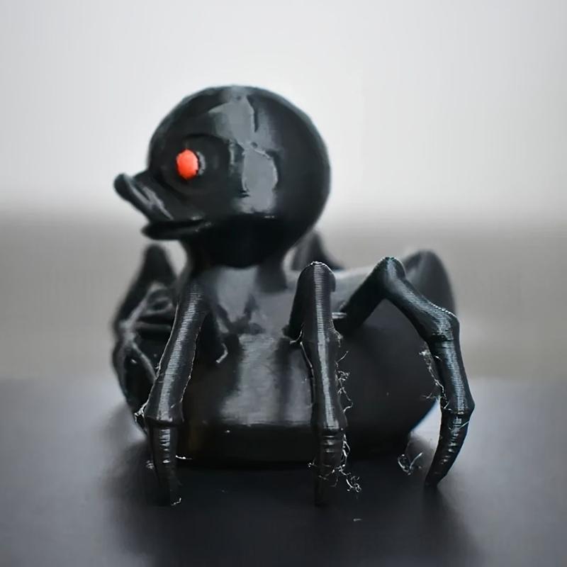 Хэллоуинское Черное Пауко-Утиное Гибридное Украшение 3D Печатная Жуткая Ползающая Фигурка Животного Настольное Украшение Страшный Подарок-Розыгрыш