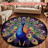 Non-slip Peacock Carpet Soft Door Gasket Durable Blanket  for Living Room Tea Table Bedside