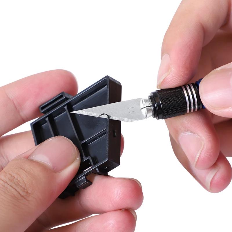 Мини 1 шт. нож для рукоделия из алюминиевого сплава с мягкой рукояткой, нож для хобби с 4 запасными лезвиями, ручка для резьбы по дереву для моделирования, резьбы по дереву