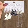 2023 Earrings Fashion Halloween Cute Spooky Girl Earrings Set 12 Earrings Combo Gift Accessories Spider Black Cat Chain Card Suit Earrings 6 Piece Set