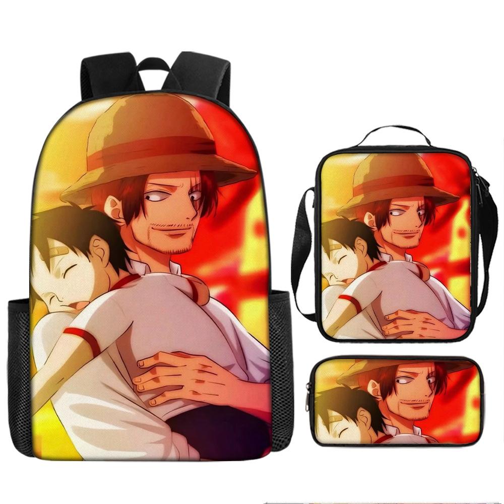 Анимация ONE PIECE школьный рюкзак из трех частей игровой периферийный рюкзак большой вместимости для ученика средней школы для улицы, кампуса, сумка для компьютера
