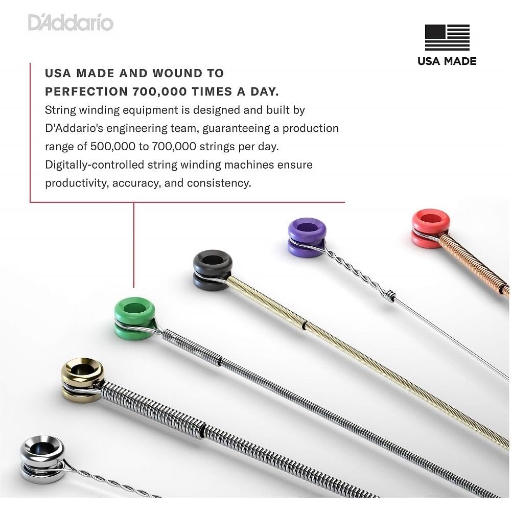 D'Addario ETB92 Черные Басовые Струны с Нейлоновой Обмоткой, Длинные, .050-.105мм [Официальный Японский Продукт]