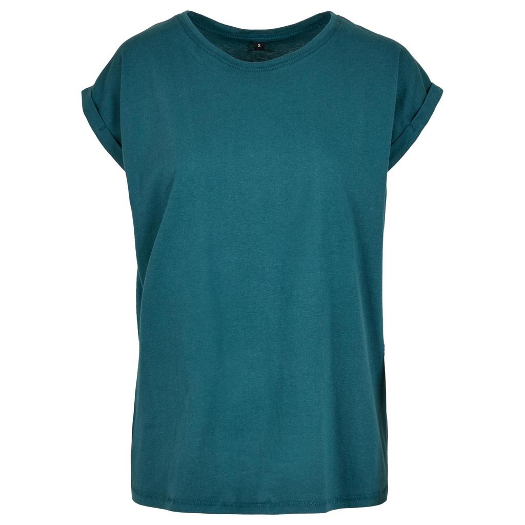 Build Your Brand Womens/Ladies Cotton Extended Shoulder T-Shirt