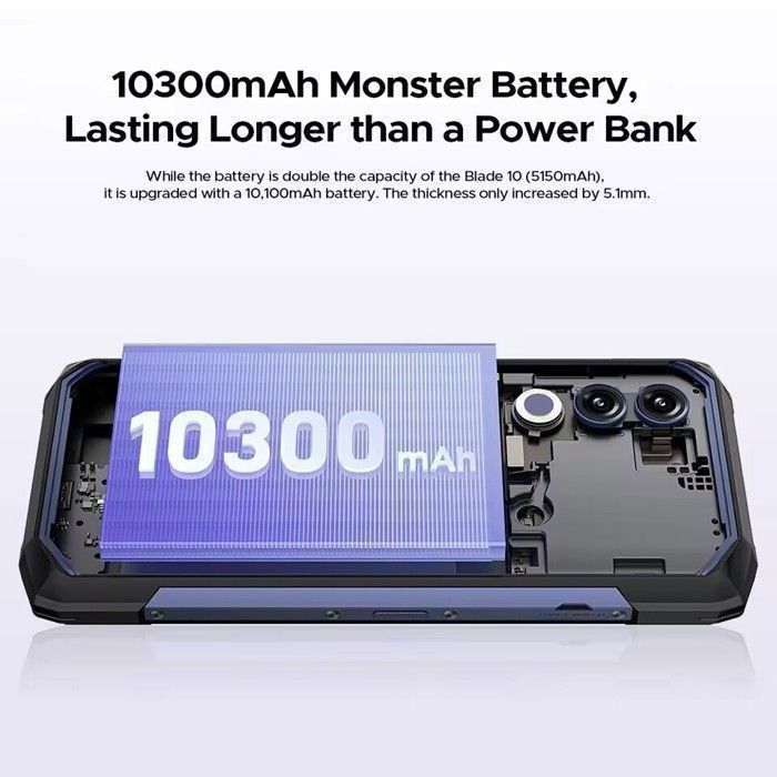 DOOGEE S200 VIP 5G Smartphone Robuste 48Go+256Go Écran 6,72''+1.32" 10100mAh/33W Téléphone Incassable 100MP AI Caméra NFC/GPS Gris