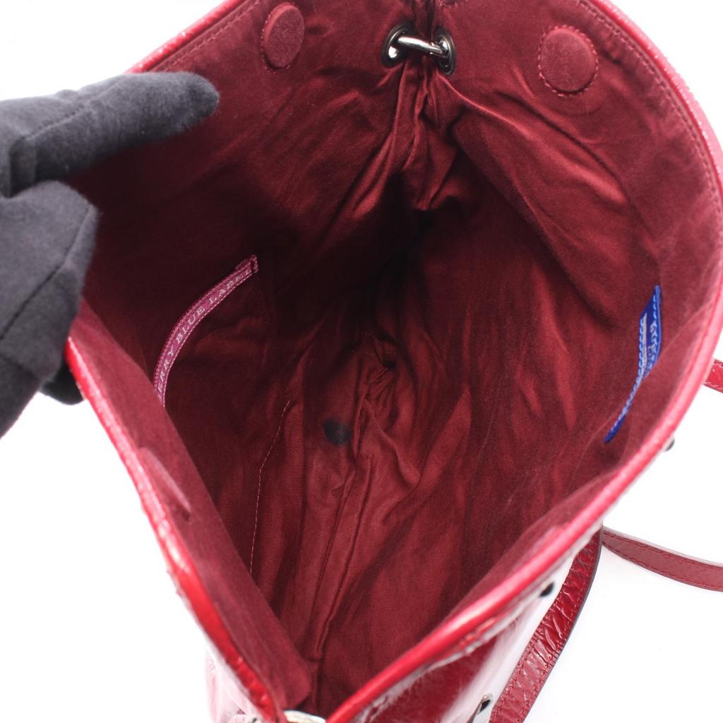 Used BURBERRY Shoulder Bag Patent leather Red Used Women