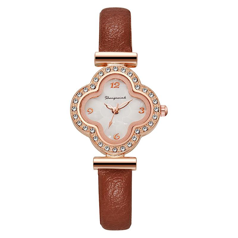 Quartz Women Strap Lenther Watches Rhinestone Watch Girls Gift