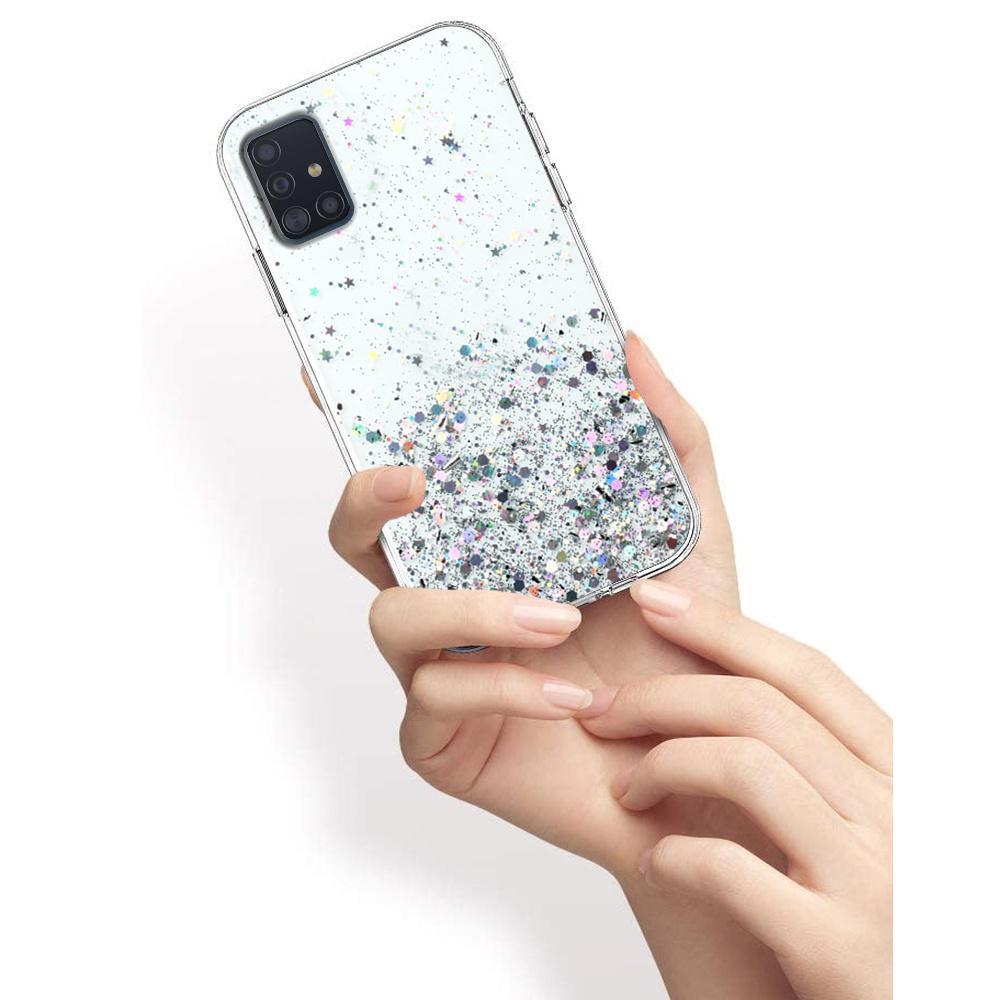 Case for Samsung Galaxy A51 5G, Glittery, transparent