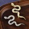 Уникальный дизайн серебряные броши в виде змеи для женщин и мужчин унисекс полные страз металлические змеи животные роскошные значки ювелирные изделия