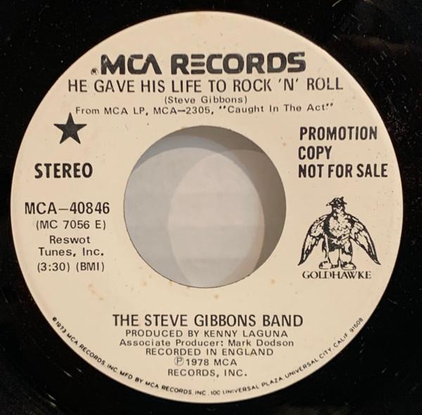 7-дюймовая пластинка STEVE GIBBONS BAND He Gave His Life To Rock N Roll MCA40846PROMO MCA Records 1978 США Рок Б/у